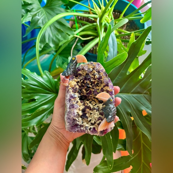 Tucan Carvings on Amethyst - Picture 10 of 10